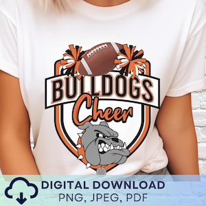 Digital Download Bulldogs Cheer Mascot PNG, Bulldogs Mascot JPEG, Favorite Team Graphic, School Spirit Game Day PNG for Coach
