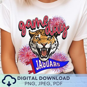 Digitaler Download Jaguars Wimpel PNG, Jaguar Maskottchen JPEG, Lieblings-Team Grafik, Schulgeist Spieltag PNG für Lehrer