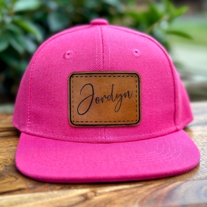 Custom Name Toddler Hat, Retro Style Hat for Photos, Infant Leather Patch Hat, Personalized Hat for Child, Personalized Gift for Baby Shower