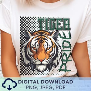 Digital Download Tiger Pride PNG, Tigers Mascot JPEG, Favorite Team Graphic, School Spirit Game Day PNG for Teacher