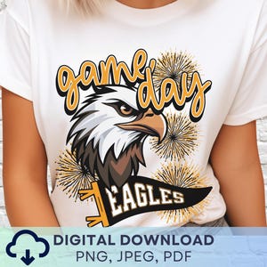 Digitaler Download Spieltag Adler PNG, JPEG JPEG, Lieblings-Team Grafik, Schulgeist Spieltag PNG für Lehrer