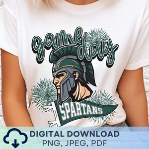 Digital Download Spartans Pennant PNG, Spartans Mascot JPEG, Favorite Team Graphic, School Spirit Game Day PNG for Teacher