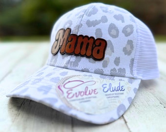 Hat for Mama Custom Leather Patch Hat for Mom Hat for Mothers Day Gift Idea for Nana Trucker Hat for Gigi Gift for Grandma Hat for Gardening