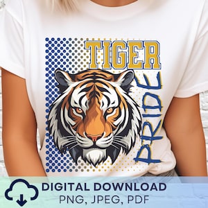 Digital Download Tiger Pride PNG, Tigers Mascot JPEG, Favorite Team Graphic, School Spirit Game Day PNG for Teacher
