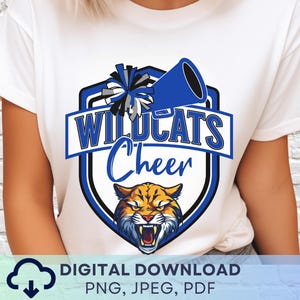 Digital Download Wildcats Cheer Squad Mascot PNG, Wildcats Mascot JPEG, Favorite Team Graphic, School Spirit Game Day PNG for Coach