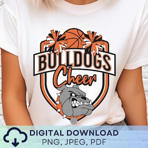 Digital Download Bulldogs Cheer Mascot PNG, Bulldogs Mascot JPEG, Favorite Team Graphic, School Spirit Game Day PNG for Coach