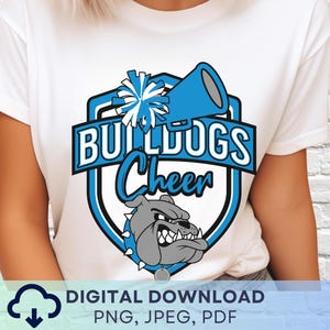 Digital Download Bulldogs Cheer Mascot PNG, Bulldogs Mascot JPEG, Favorite Team Graphic, School Spirit Game Day PNG for Coach