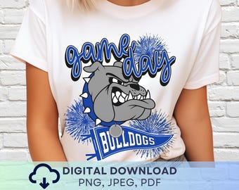 Digital Download Game Day Bulldogs PNG, Bulldogs Mascot JPEG, Favorite Team Graphic, School Spirit Game Day PNG for Teacher