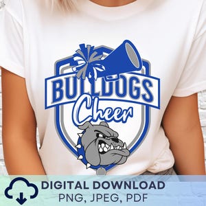 Digital Download Bulldogs Cheer Mascot PNG, Bulldogs Mascot JPEG, Favorite Team Graphic, School Spirit Game Day PNG for Coach