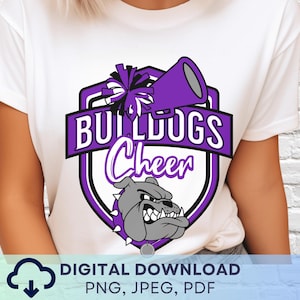 Digital Download Bulldogs Cheer Mascot PNG, Bulldogs Mascot JPEG, Favorite Team Graphic, School Spirit Game Day PNG for Coach