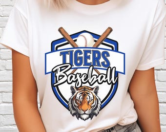 Digital Download Tigers Baseball Mascot PNG, Tigers Mascot JPEG, Favorite Team Graphic, School Spirit Game Day PNG for Coach