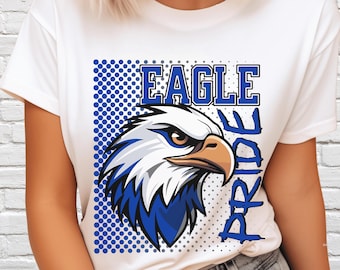 Orgullo de Águila PNG: Gráfico de espíritu escolar - Azul real (Descarga digital)