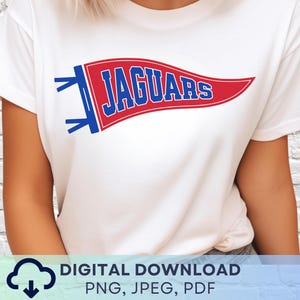 Digitaler Download Jaguars Wimpel PNG, Jaguar Maskottchen JPEG, Lieblings-Team Grafik, Schulgeist Spieltag PNG für Lehrer