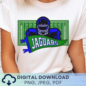 Digitaler Download Jaguars Football PNG, Jaguars Wimpel Maskottchen JPEG, Lieblingsteam JPG, Schulgeist Spieltag für Lehrer, Jaguars Team