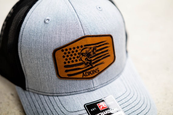 Bass Fisherman Hat for Angler American Flag Hat Custom Richardson 112 Fishing Hat Gift for Dad Trucker Hat Father's Day Gift for Husband