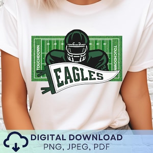 Digital Download Eagles Football PNG, Eagles Pennant Mascot JPEG, Favorite Team JPG, School Spirit Game Day for Teacher, Tigers Sports