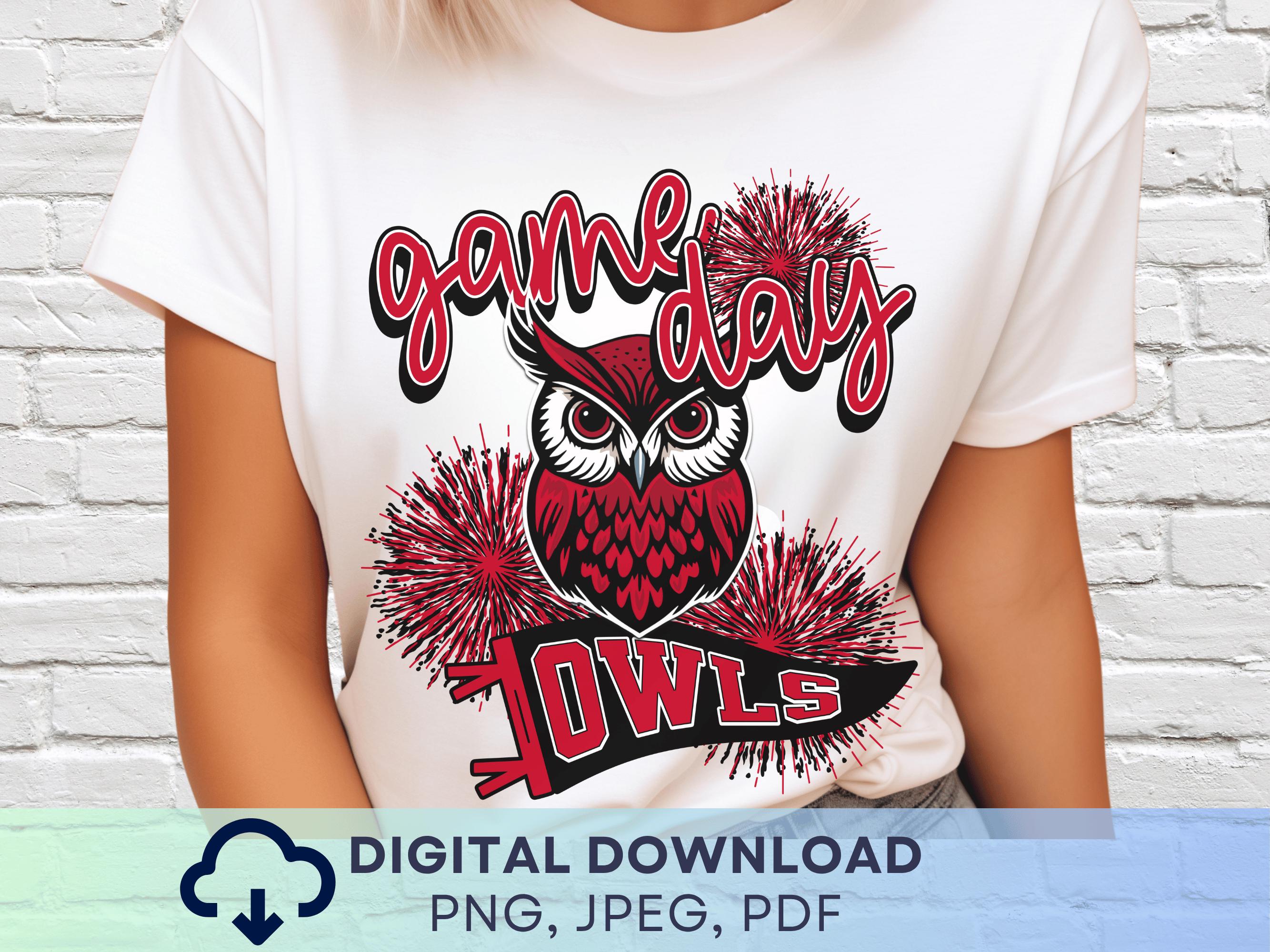 Game Day Owls Mascot Pennant PNG: Mascot School Spirit Graphic (Digital Download)