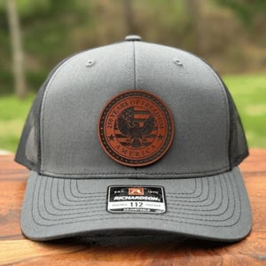 250 Years of Freedom, USA 250th Anniversary Hat, All American Dad Hat, Patriotic Leather Patch Hat, Richardson 112 Trucker Hat, Gift for Dad