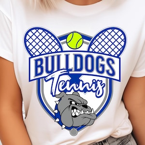 Digital Download Bulldogs Tennis Mascot PNG, Bulldogs Mascot JPEG, Favorite Team Graphic, School Spirit Game Day PNG for Coach
