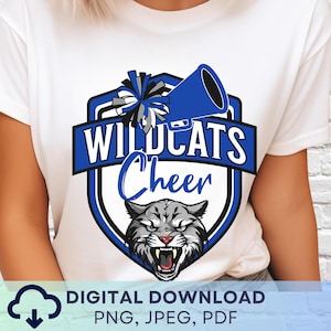 Digital Download Wildcats Cheer Squad Mascot PNG, Wildcats Mascot JPEG, Favorite Team Graphic, School Spirit Game Day PNG for Coach