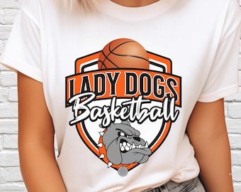 Digital Download Lady Dogs Basketball Mascot PNG, Bulldogs Mascot JPEG, Favorite Team Graphic, School Spirit Game Day PNG for Coach