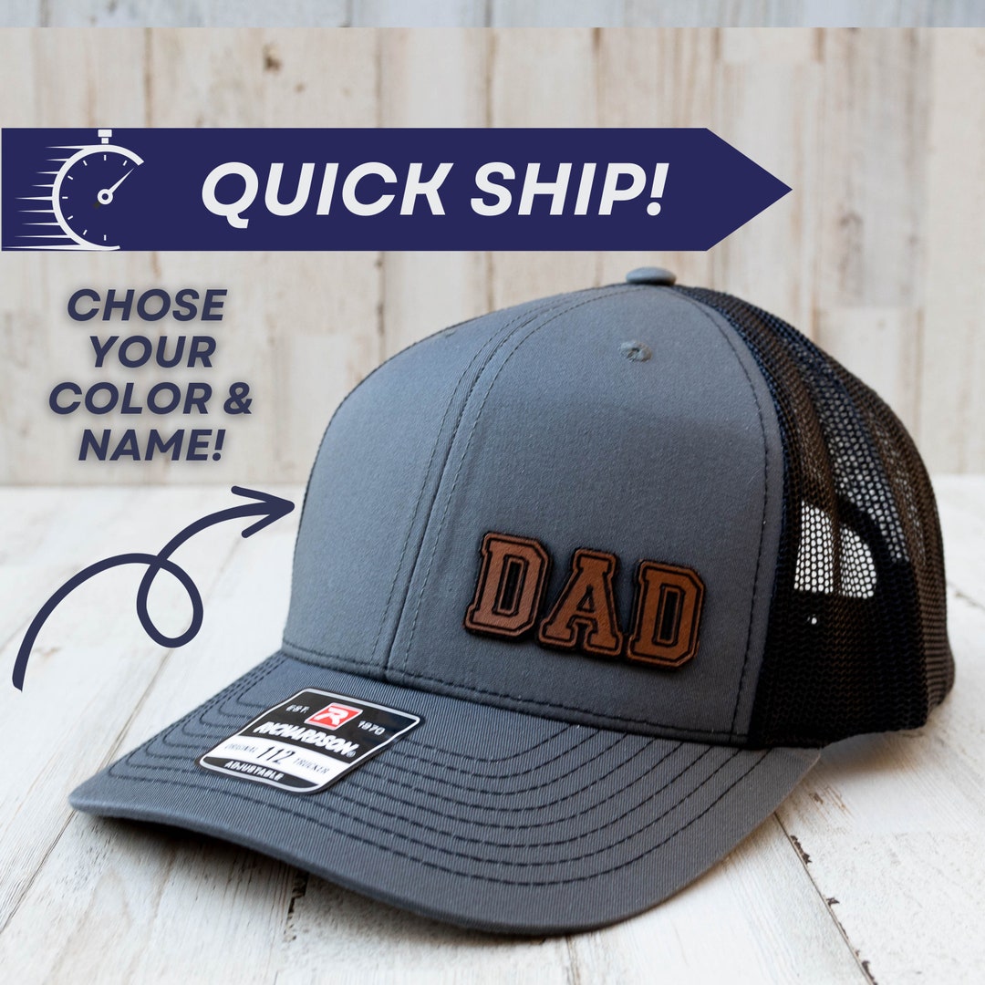Custom Leather Patch Hat for Dad, Gift for Dad, Cap for Dad, Patch for ...