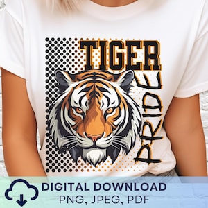 Digital Download Tiger Pride PNG, Tigers Mascot JPEG, Favorite Team Graphic, School Spirit Game Day PNG for Teacher