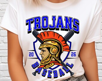 Mascota de béisbol de los Troyanos PNG para descarga digital, Mascota de los Troyanos JPEG, Gráfico del equipo favorito, Día de juego con espíritu escolar para el entrenador, Azul y naranja