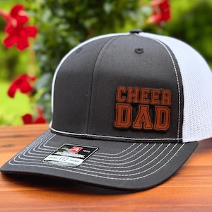 Custom Sports Dad Hat with Leather Patch, Choose Cheer Dad or other Personalization