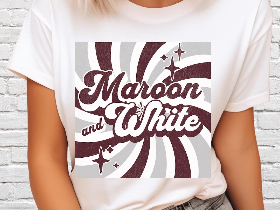 Digital Download Maroon and White Spirit PNG, Mascot JPEG, Favorite ...