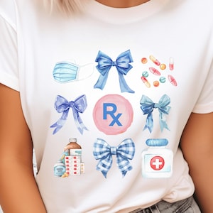 Digital Download Coquette Pharmacy PNG, Girly Pharmacy PNG with Bows Watercolor JPEG for Pharmacist, Pastel Graphic for Pharmacy Technician