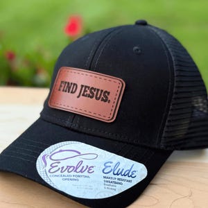 Christian Leather Patch Trucker Hat: Inspiring Scripture, Ponytail Cap
