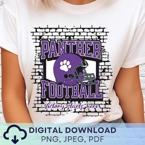 Digital Download Panthers Football PNG, Panthers Mascot School Spirit JPEG, Favorite Team Graphic School Spirit PNG, Paw Print