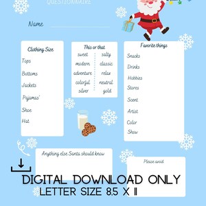 Secret Santa Questionnaire Christmas Gift Ideas