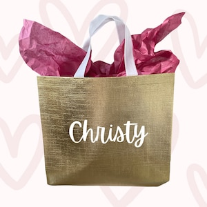 Personalized Gift Bag, Holographic Gift Bag, Shopping Tote Bag, Birthday Gift Bag, Christmas Gift Bag, Bachelorette Gift Bag, Welcome Bag