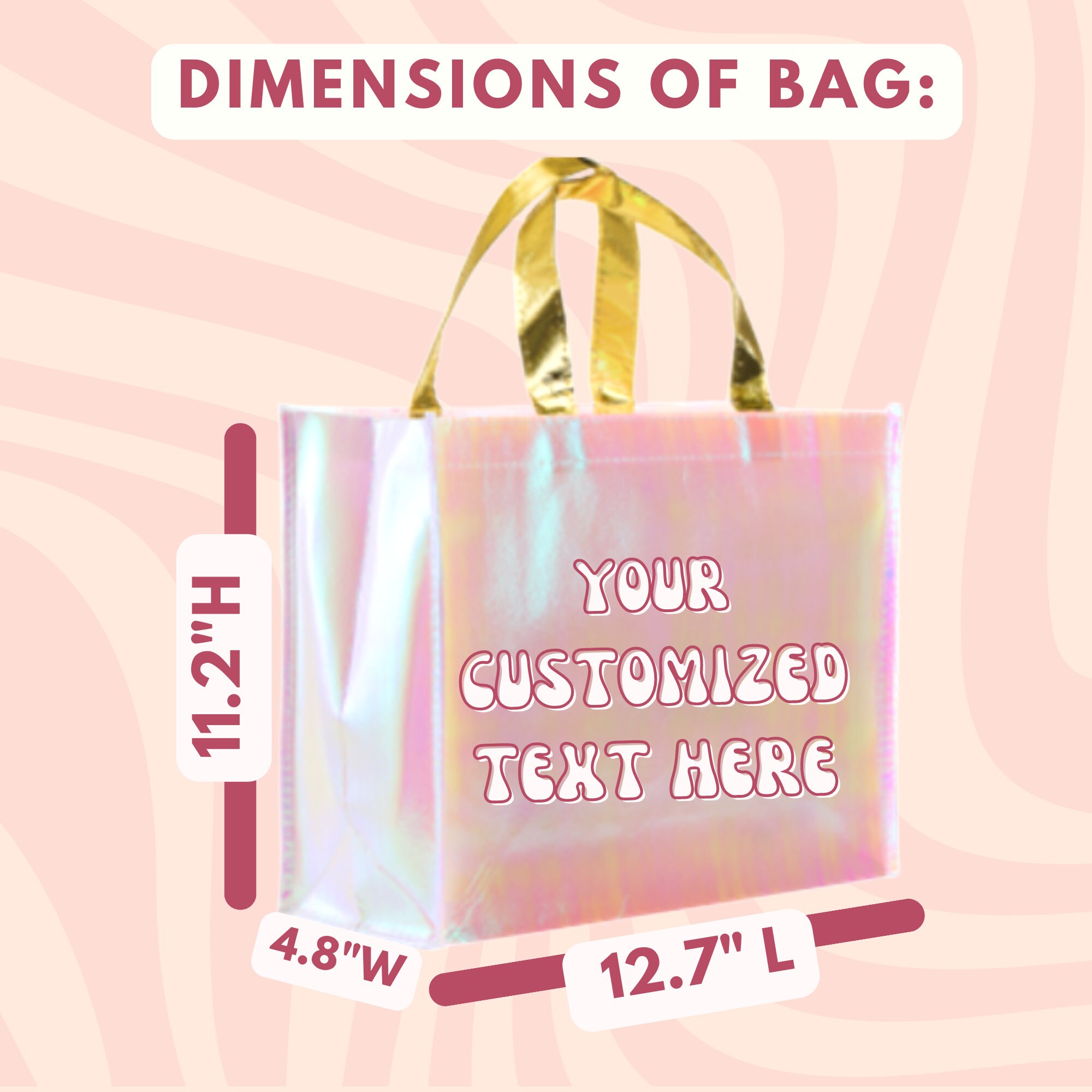 Custom Iridescent Gift Bag/ Bachelorette Gift Bag/personalized Girl ...