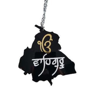 Punjab Karte Acryl Punjabi Auto hängend, Sikh Auto Dekor