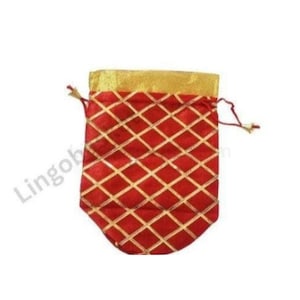 Large Pink Potli Bag: Indian Wedding Favor, Desi Sweets Bag (10 inch)