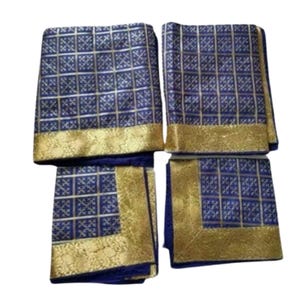 Rumala Sahib Double Set with Cotton Lining (with Heavy Embroidery and Side Border)Blue Colour