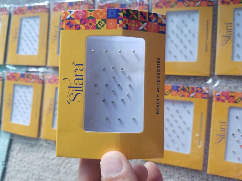Silver Bindi Fake Nose Studs: Self Adhesive Rhinestone Stickers - Etsy