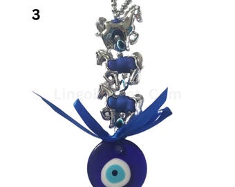 Blue Evil Eye Wall Hanging: Greek Protection Decor, New Home Gift