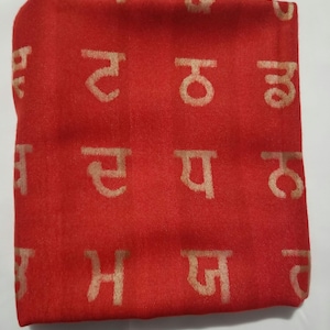 Udaa Airra Gurmukhi/Punjab Landkarte/Punjab Alphabet/Punjab Männer-Frauen Stola/Lohi/Schal/Geschenk /orange Farbe