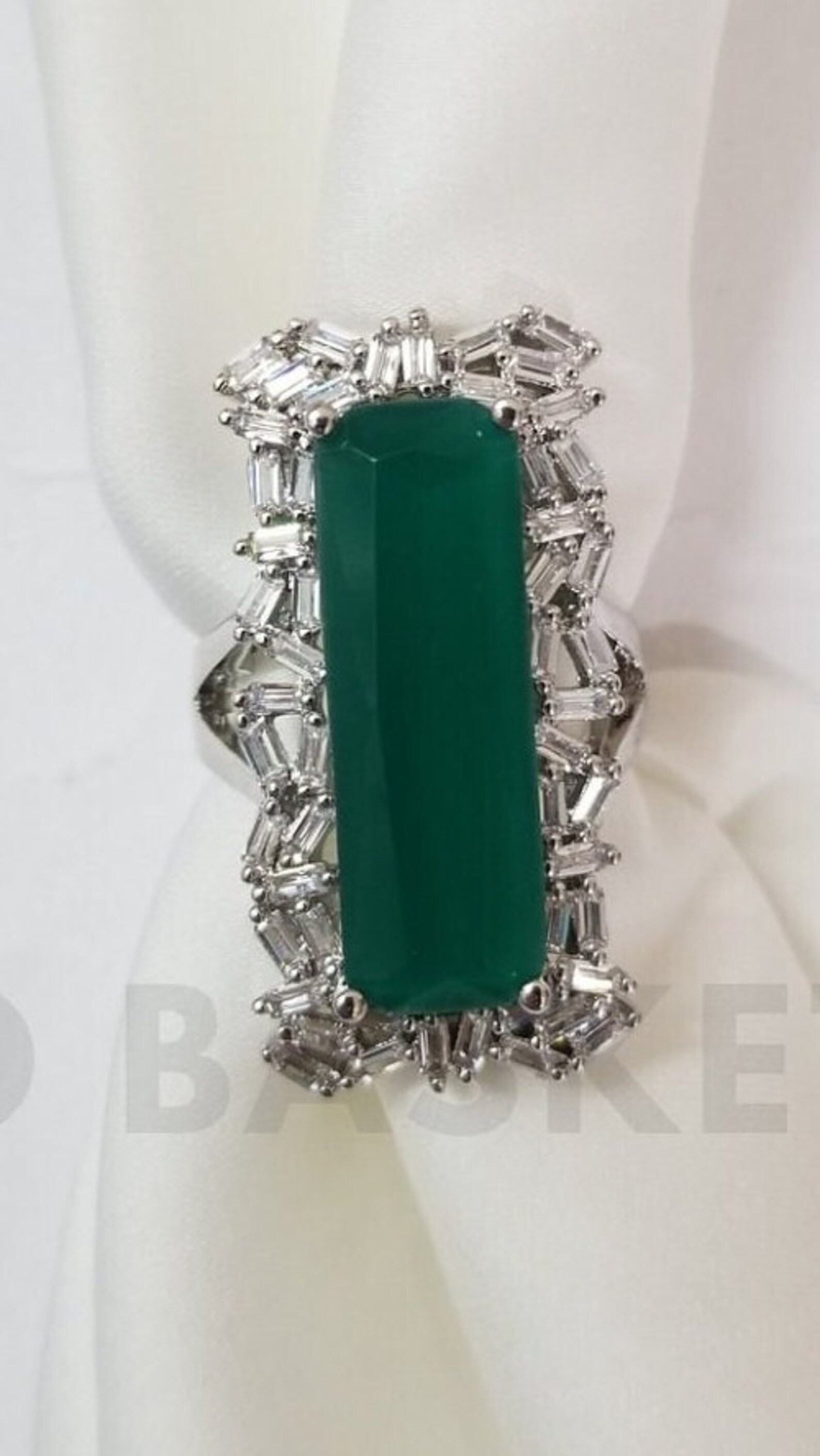 10.emerald Cut Green Emerald Rings Vintage Solid for Women Gemstone
