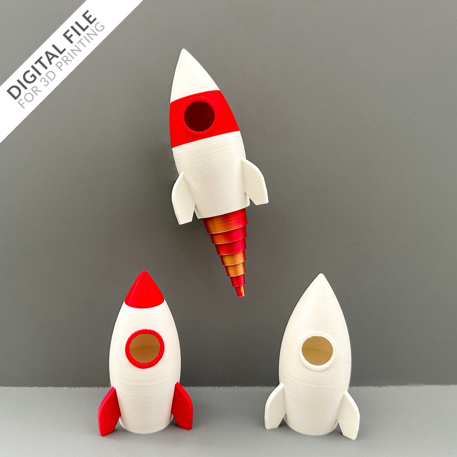 Rocket With Booster - STL File for 3D Printing - Etsy