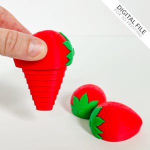 Strawberry Layered Fidget Toy - STL Files for 3D Printing