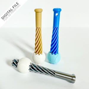 Baseball Bat & Ball Impossible Pass Through Fidget - STL Files for 3D Printing