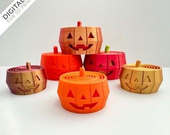Jack O&#39;Lantern (Pumpkin) Layered Fidgets (Small and Large) - STL Files for 3D Printing