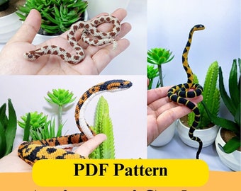 Crochet Snake Pattern Bundle Amigurumi Printable PDF Download Crochet Guide