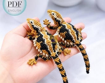 Bearded Dragon Lizard Crochet Pattern, Stuffed Animal Pattern, PDF Download, Crochet Bearded Dragon Lizard Pattern, Crochet Plush