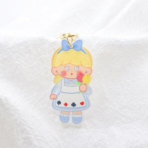 Alice Keychain | Cute Acrylic Wonderland Charm | Kawaii Bag or Key Accessory
